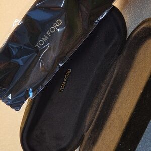 Tom Ford Dark Brown Eyeglass Case And New Hankerchief